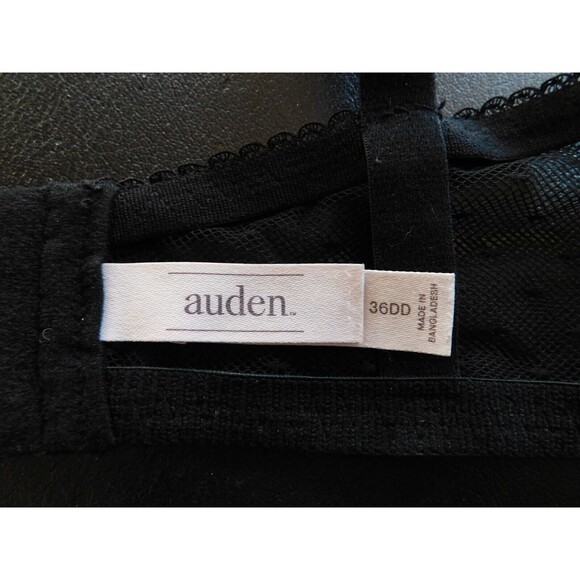Auden Bra Womens Black Balconette Underwire Unpadded Size 36DD - Picture 6 of 10